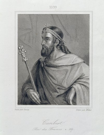 Caribert oder Charibert (gest. 567) König der Franken, graviert von Weber von Jean Joseph Dassy